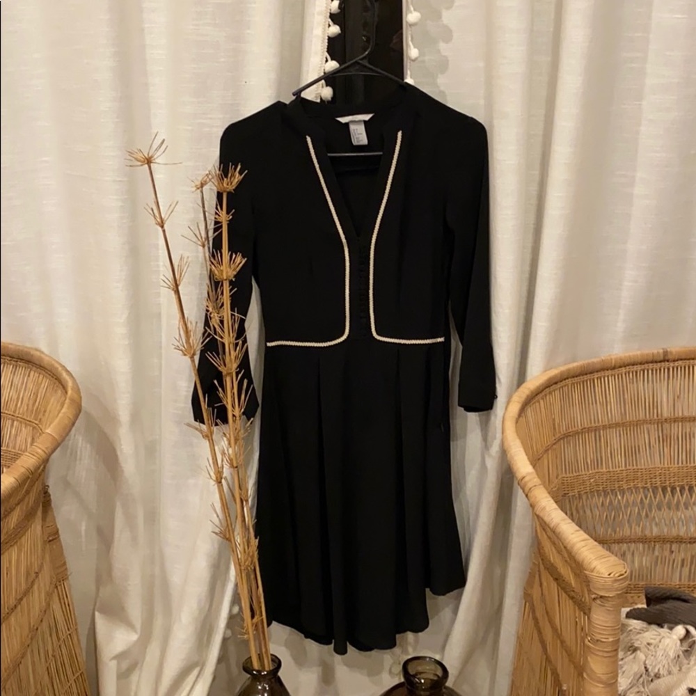 • Boho • Black Folk Bohemian Goth Mini Dress • - Picture 3 of 7